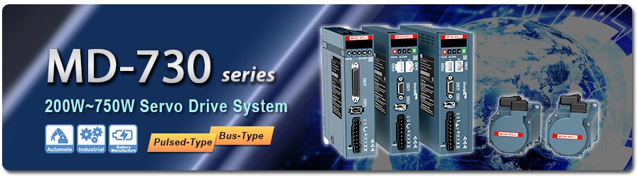 インフォグラフィック - MEAN WELL MD-730 200W ～ 750Wサーボ駆動システム