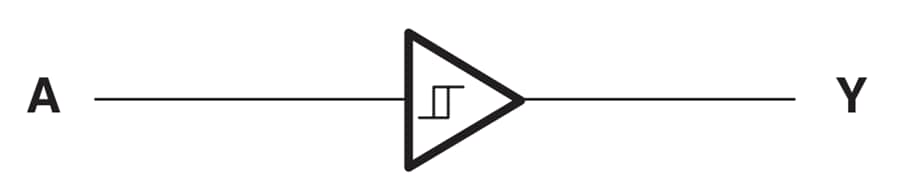 アプリケーション回路図 - Texas Instruments SN74AUP1T17シングル・シュミット・トリガ・バッファ・ゲート