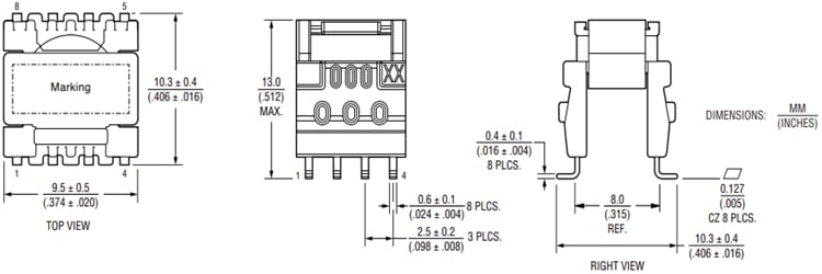 Bourns HVMA03F40C-ST10Sフライバックトランス