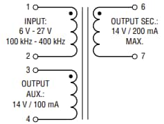 回路図 - Bourns HVMA03F40C-ST10Sフライバックトランス
