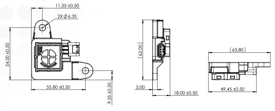 機械図面 - Sensata Technologies MGD Resonix™冷媒リークセンサ