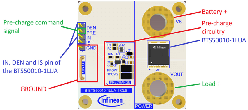 機械図面 - Infineon Technologies Power PROFET + 容量性負荷充電評価ボード