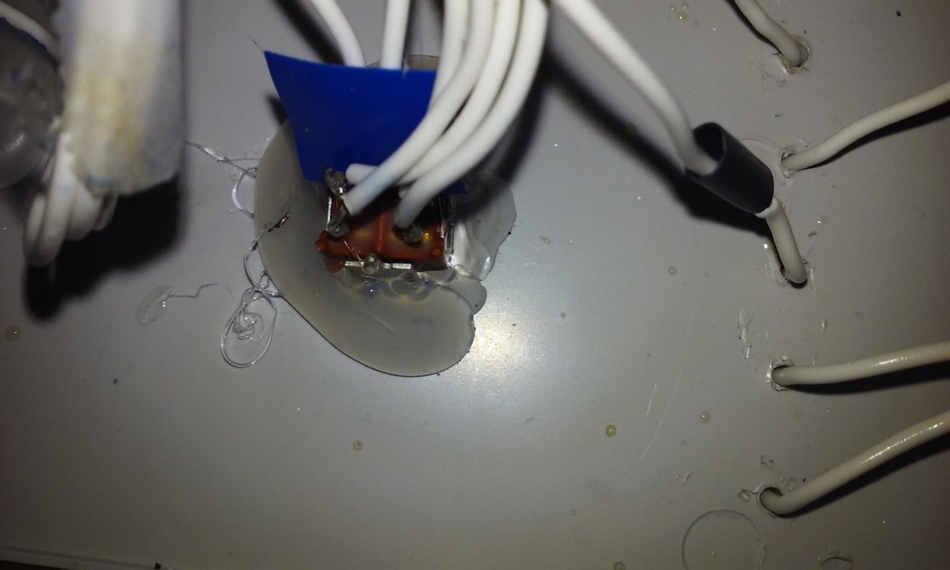 Mode switch wired and glued.