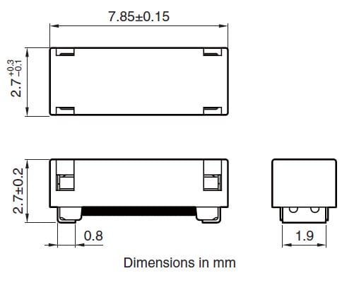 TPL802727 Type Shape & Dimensions TPL802727 Type Shape & Dimensions