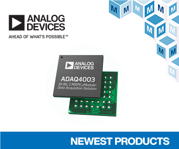 マウザー、アナログ・デバイセズの ADAQ4003µModule®データ収集ソリューションの取り扱いを開始
