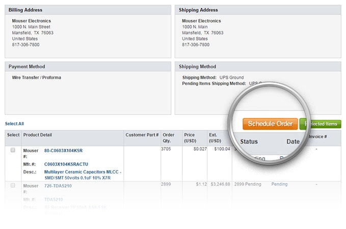 注文履歴ページのスケジュール注文ボタン